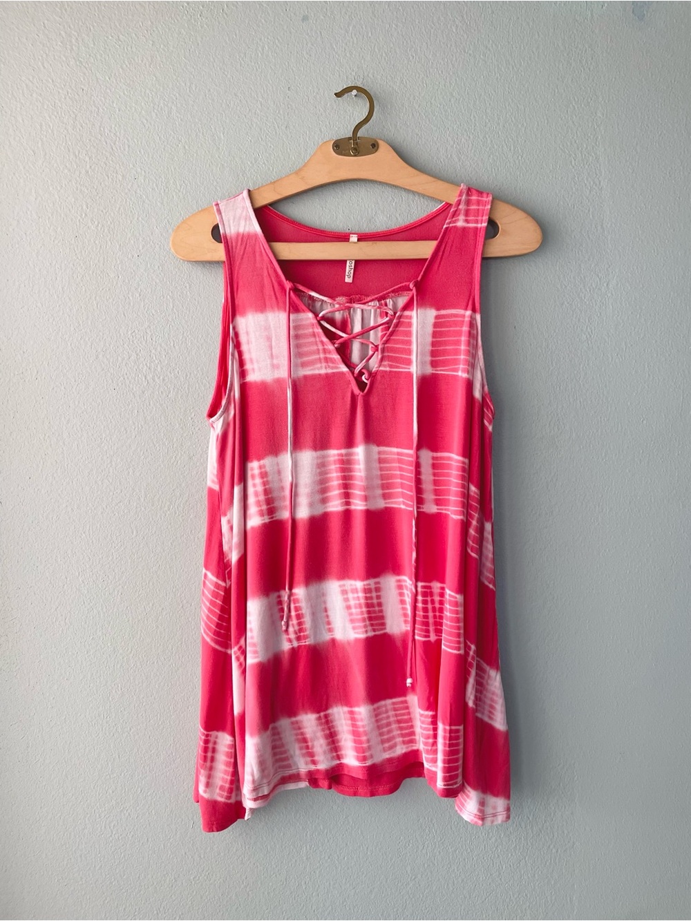 🌻5/$15🌻 Mittoshop | Coral Tie-Dye Tunic Tank Top